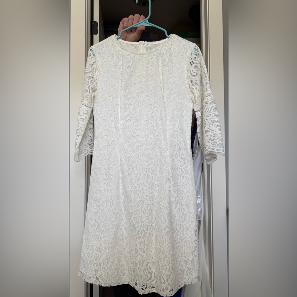 short white lace dress
